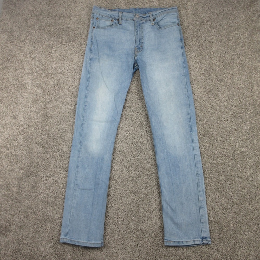 Levis Jeans Mens 32x32 Blue 514 Slim Straight Faded Flex Zip Fly Denim Pants